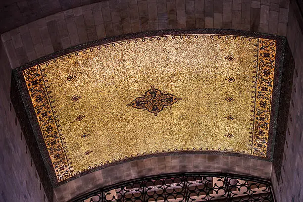 Ceiling tile detail at Mausoleum of Turkish Leader Mustafa Kemal AtatÃ¼rk in Ankara