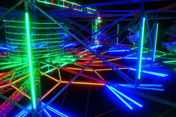 istock 3d rendering of abstract technology concept with glowing neon lines on black background 1859248480