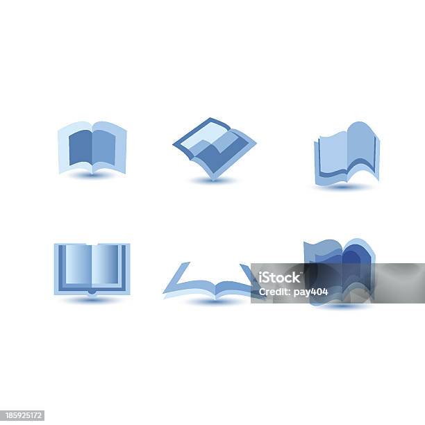 Ilustracja Z Blue Book Ikony - Stockowe grafiki wektorowe i więcej obrazów Bez ludzi - Bez ludzi, Biblioteka, Czytać