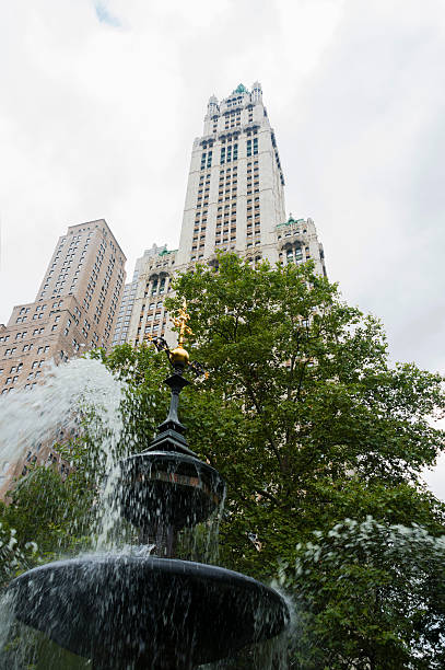 Fountain and Woolworth Building, New York City