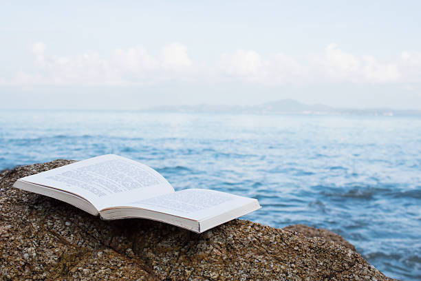 istock Open Book On Stone At The Beach 185927648