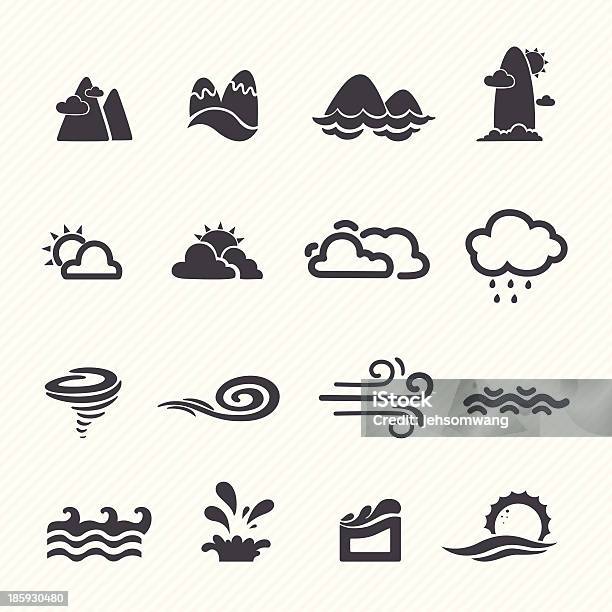 Season Icons Stock Illustration - Download Image Now - Black Color, Climate, Cloud - Sky