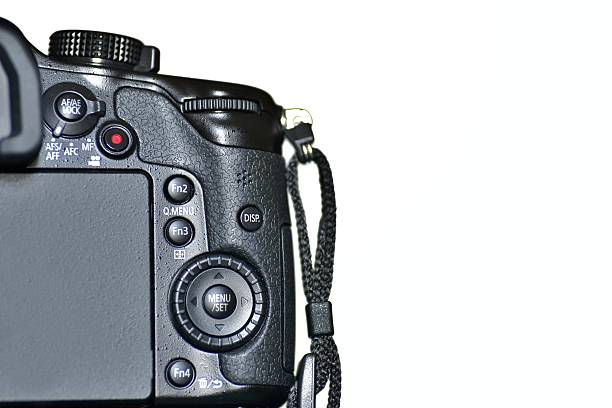 istock Digital camera rear with dials and buttons dslr 185930780
