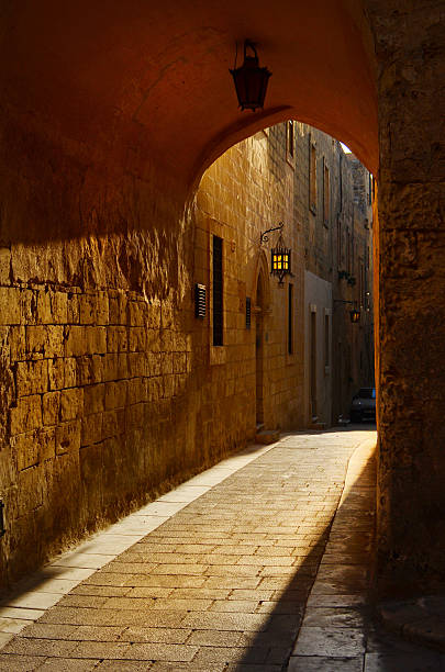 istock Narrow alley in Mdina at sunset 185931099