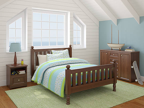 istock Playroom interior with wooden frames 185931790