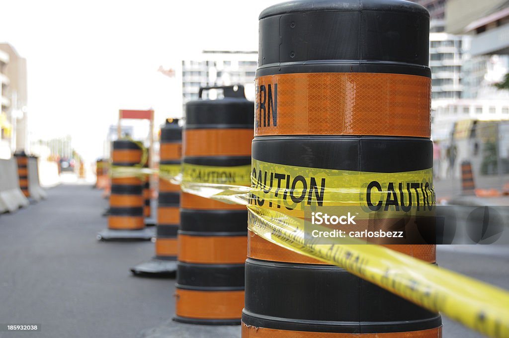 caution cone cones in the street cause banning construction Alertness Stock Photo