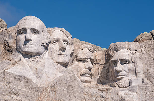 Mount Rushmore Closeup of Mount Rushmore National Monument near Keystone, South Dakota theodore roosevelt us president stock pictures, royalty-free photos & images
