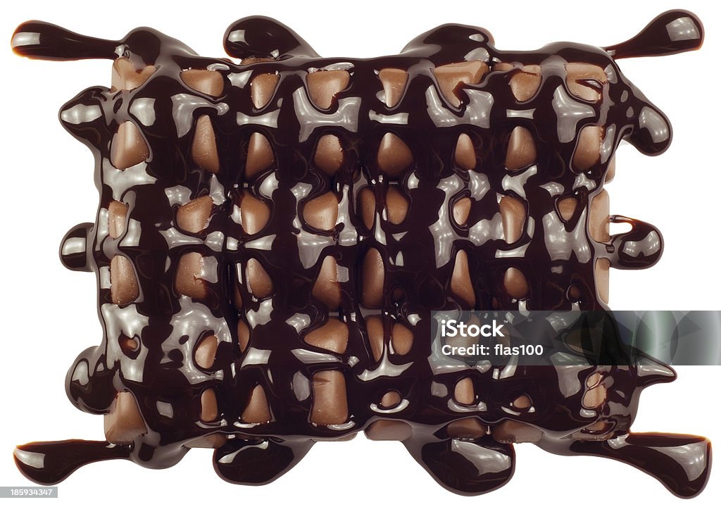 Com xarope de Chocolate no fundo branco - Royalty-free Bolha - Forma Foto de stock