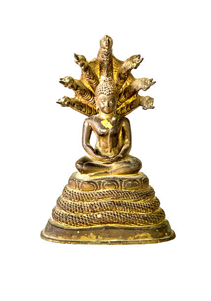 istock golden buddha with god snake 185934363