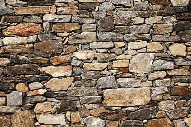 istock Medieval wall of stone blocks 185934423