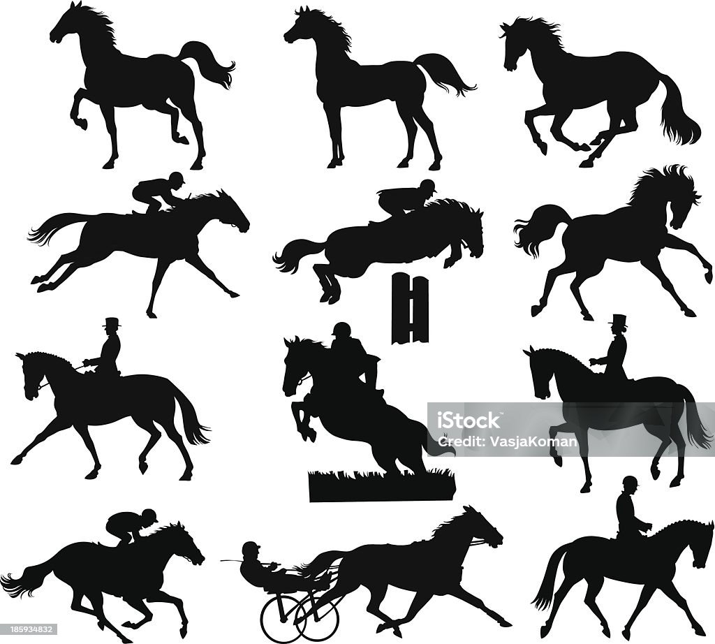 Horses Silhouettes Images of silhouettes are placed on separate layers.  Horse stock vector