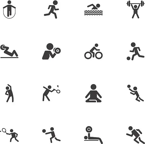 Vector illustration of fitness and sport icons