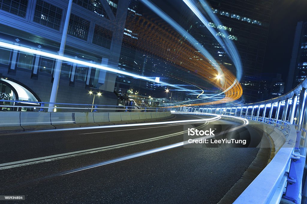 City Night traffic in Hong Kong at night Abstract Stock Photo