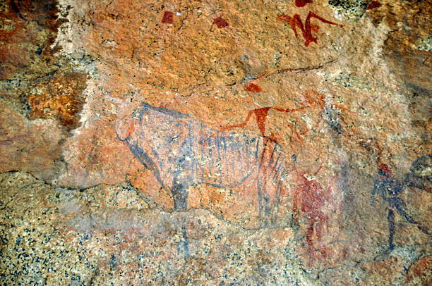 istock White lady wall paintings in Brandberg,Namibia 185934898