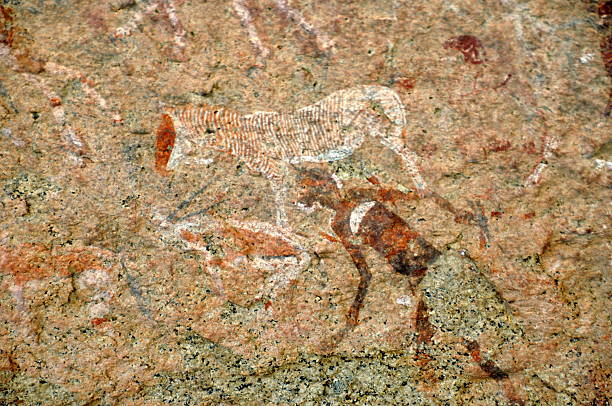 istock White lady wall paintings in Brandberg,Namibia 185935011