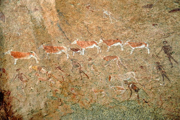 istock White lady wall paintings in Brandberg,Namibia 185935058