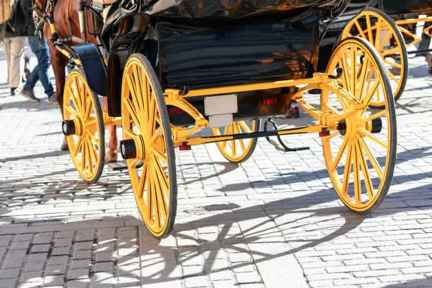 Photo of Horse carriage with yellow wheels