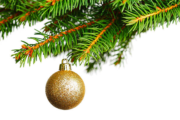 istock Christmas decoration on fir branch 185936072