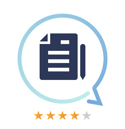 Testimonials rating and comment vector icon.