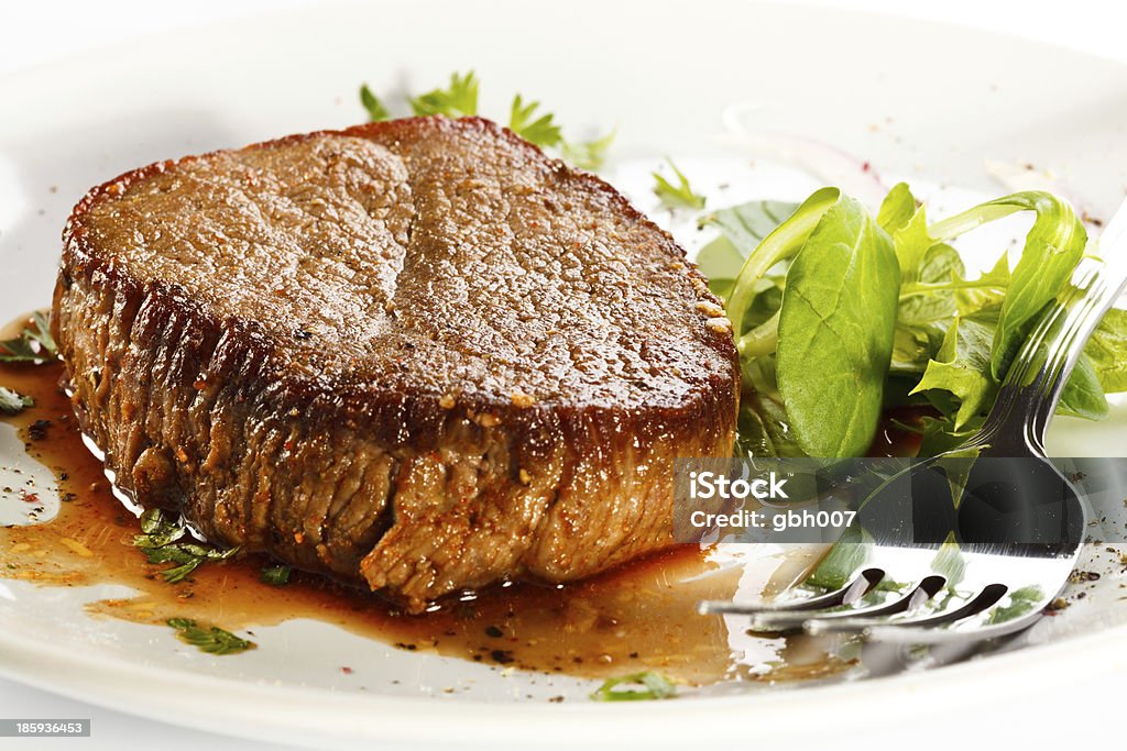 Grilled meat and vegetables Grilled steak Beef Stock Photo