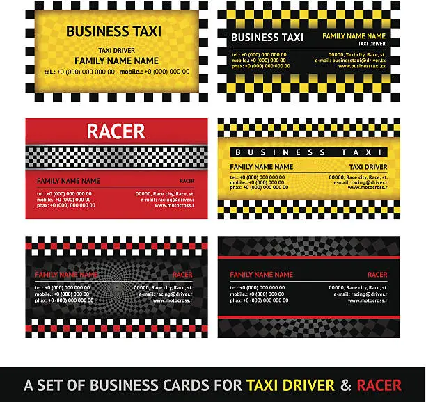 Vector illustration of Business card taxi - eleventh set