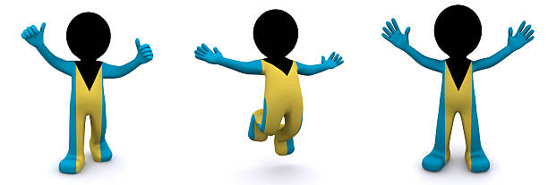 istock 3d character textured with flag of Bahamas 185938351