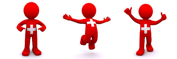 istock 3d character textured with  flag of Switzerland 185938356
