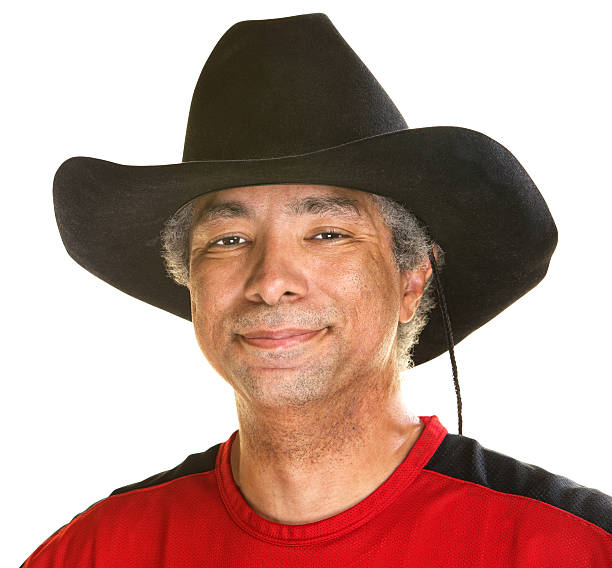 Man in cowboy hat in public park