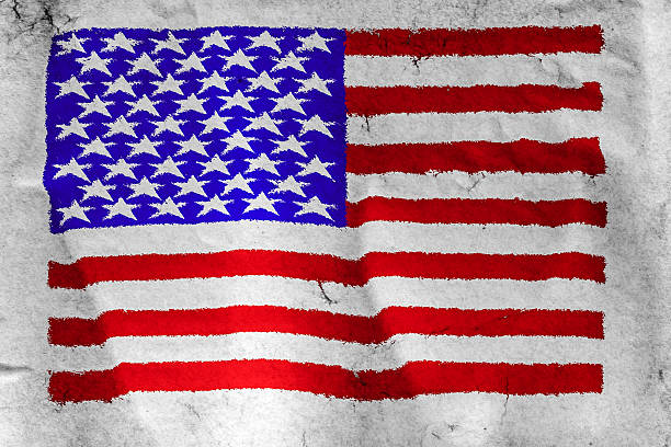 istock USA flag painted on rough white paper 185938469