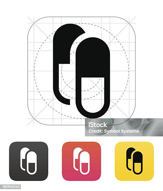薬カプセルアイコンをクリックします ベクトルイラスト - アイコンのベクターアート素材や画像を多数ご用意 - アイコン, アスピリン, イラストレーション
