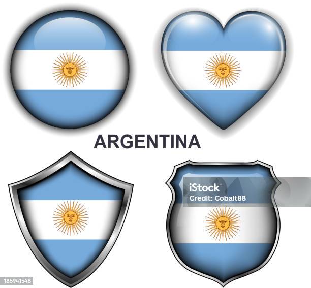 Ilustración de Iconos De Argentina y más Vectores Libres de Derechos de Argentina - Argentina, Bandera, Brillante
