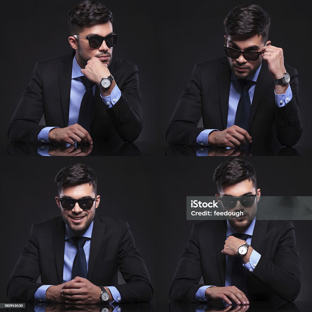 Junge business Mann, collage - Lizenzfrei Composite-Technik Stock-Foto