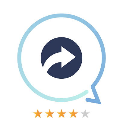 Sharing rating and comment vector icon.