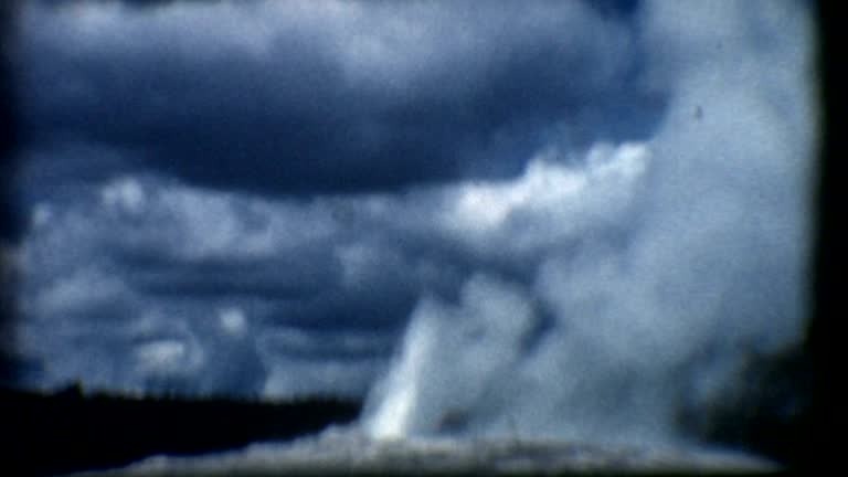 Old Faithful Geyser Yellowstone 1950's