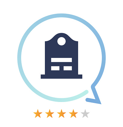 Funeral services rating and comment vector icon.