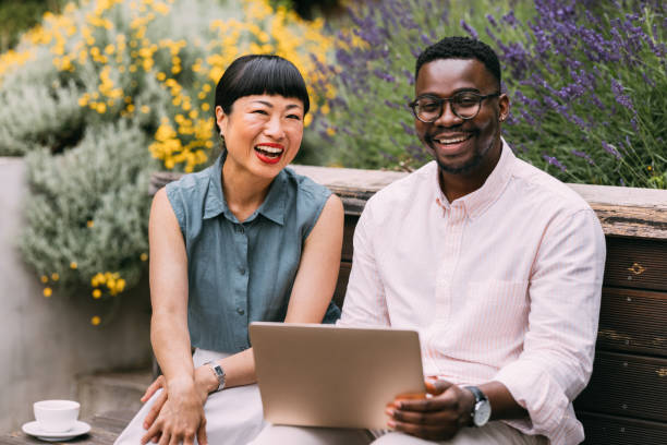 istock Park Office Vibes: Interracial Teammates Enjoying Work Outdoors 1859476613