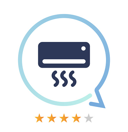 Air conditioning rating and comment vector icon.