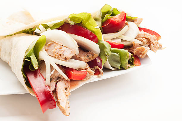 istock Tortilla wraps with meat and vegetables 185947806