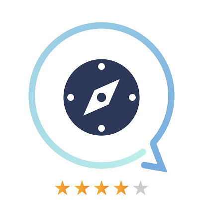 Navigation rating and comment vector icon.