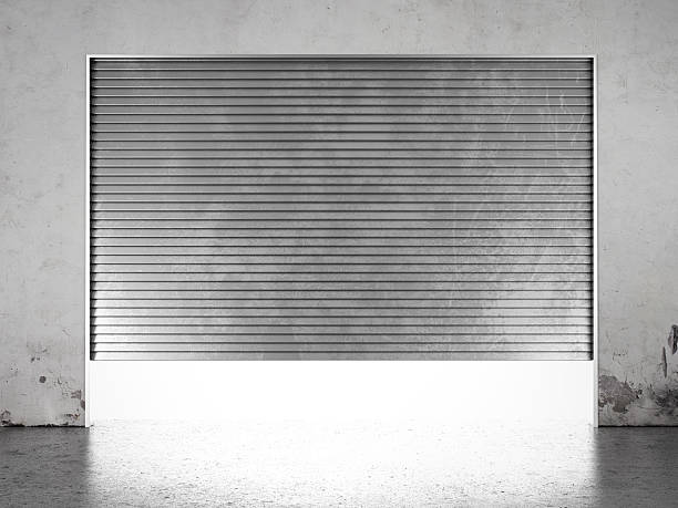 istock Spotlight illuminate of  roller shutter door 185948610