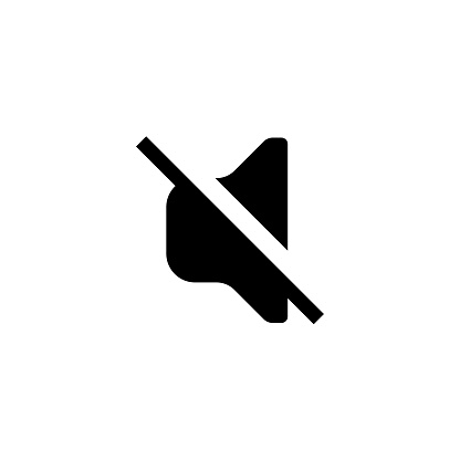 Mute Button Universal Simple Solid Icon. This Icon Design is Suitable for Infographics, Web Pages, Mobile Apps, UI, UX, and GUI design.