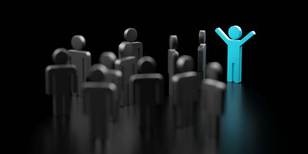 istock Leader concept. Standing Out from the Crowd. Unique person 1859488634