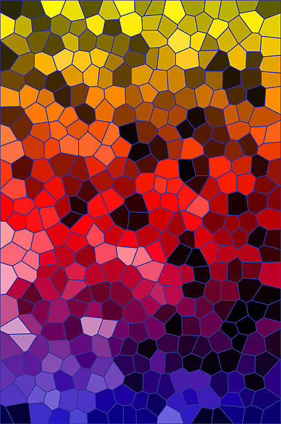 mosaïques de verre coloré - tesselation photos et images de collection