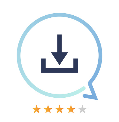 Download speed rating and comment vector icon.