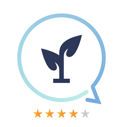 Planting rating and comment vector icon.