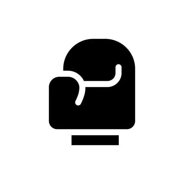 Vector illustration of Boxing Glove Universal Simple Solid Icon. This Icon Design is Suitable for Infographics, Web Pages, Mobile Apps, UI, UX, and GUI design.