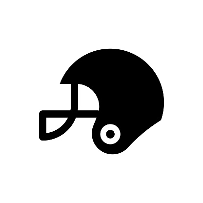 American Football Helmet Universal Simple Solid Icon. This Icon Design is Suitable for Infographics, Web Pages, Mobile Apps, UI, UX, and GUI design.