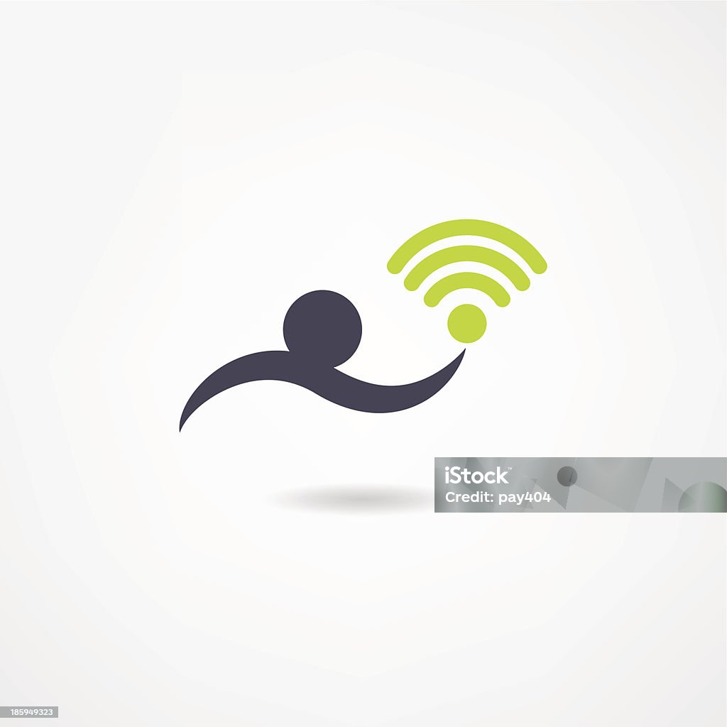 Icono de wi-fi - arte vectorial de Azul libre de derechos