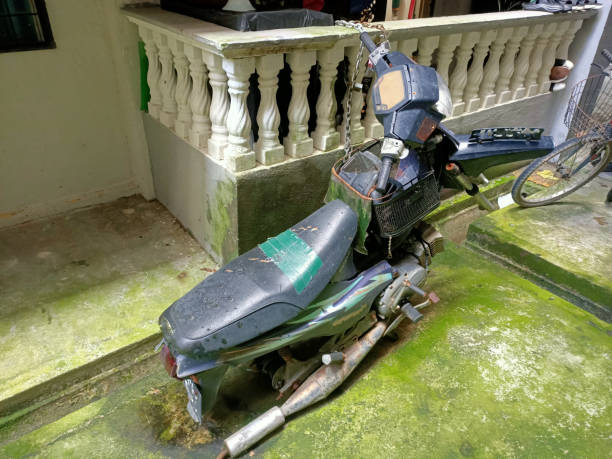 istock old damaged motorcycle  close up 1859497067