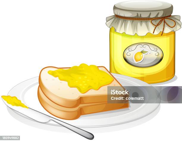 Ilustración de Botella De Contratuerca Y Un Sándwich y más Vectores Libres de Derechos de Alimento - Alimento, Alimento conservado, Amarillo - Color
